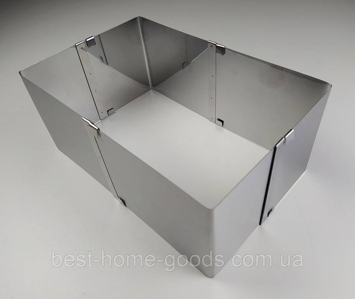 Розсувна форма для випічки прямокутна 10&times;15 см | нержавіюча сталь | висота 12 см | регулюється до 18&times;28 см | Форма для тортів 1120 фото