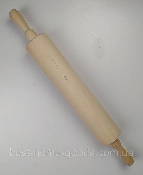 Деревянная скалка с вращающимися ручками из карпатского бука, прочная и удобная для раскатывания теста, 55 см 1022 фото