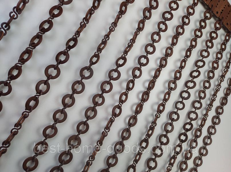 Дерев&rsquo;яні штори на дверний отвір "Кільце" 1&times;2 м | Коричневі дерев&rsquo;яні фіранки ручної роботи | Декор інтер&rsquo;єру 6700 фото