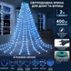 Світлодіодна гірлянда-ялинка 2 м 400 LED | холодне біле світло | 220 В, 8 режимів, кільцеве кріплення 3082 фото 2