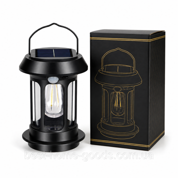 Солнечный кемпинговый фонарь BK-5808 с USB Type-C | датчик света | теплый LED свет | 14,6 см 3135 фото