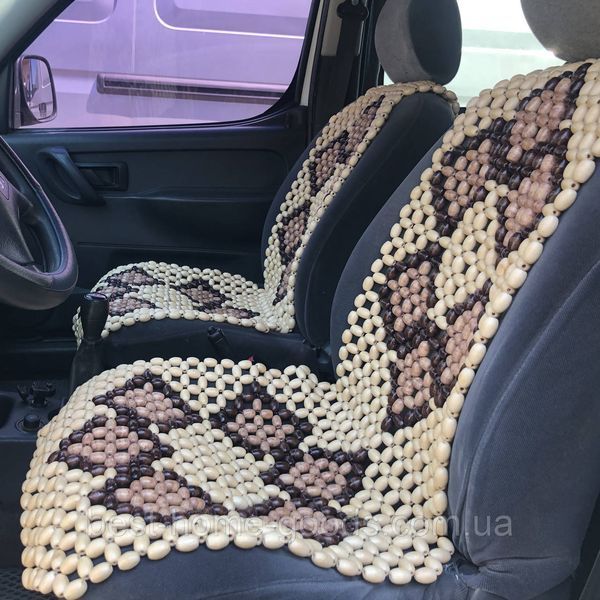 Дерев&rsquo;яна автомасажна накидка на сидіння легкового автомобіля з роликовим масажем, натуральний бук, лакована (130&times;48&times;37 см) 1078 фото