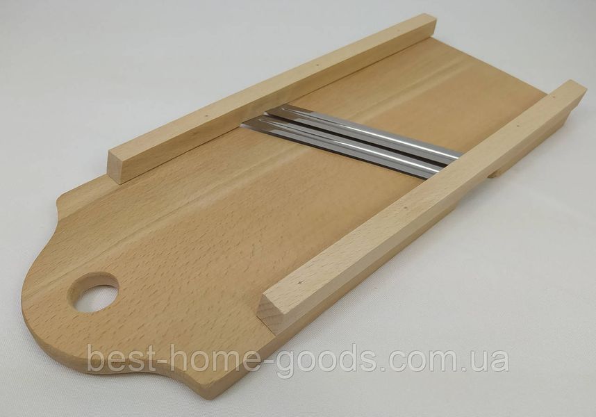 Ручная деревянная шинковка для капусты с двумя ножами из бука, 43&times;15.5 см &mdash; прочная экологичная овощерезка 717 фото
