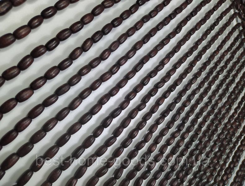 Стильная штора из деревянных бусин | Однотонная | 40 подвесок | 1&times;2 м | Деревянные шторы на дверной проём 1672 фото