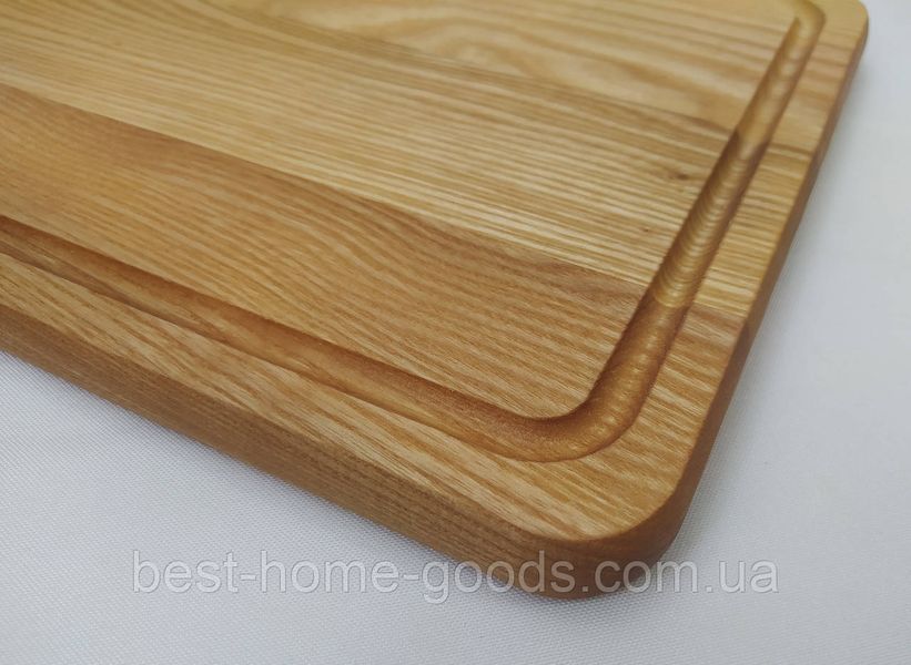 Кухонная разделочная доска из ясеня 34,5&times;24,5&times;2 см &mdash; натуральное дерево, прочная, стильная, подарок для дома 10010 фото