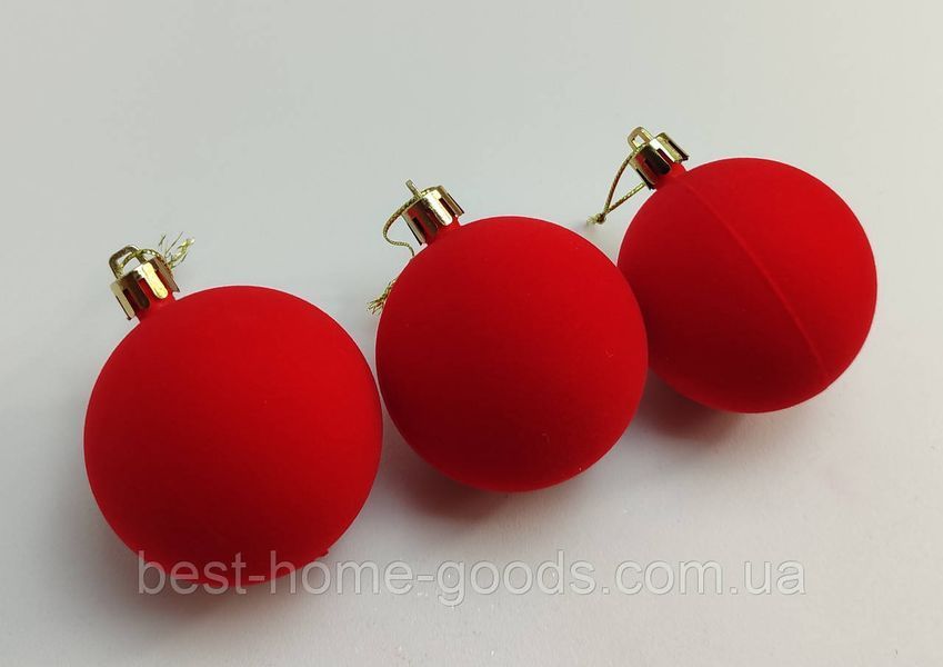 Ялинкові кулі оксамитові круглі 12 см | набір 3 шт | великі новорічні прикраси | іграшки для ялинки | 8 кольорів 2244-3111 фото