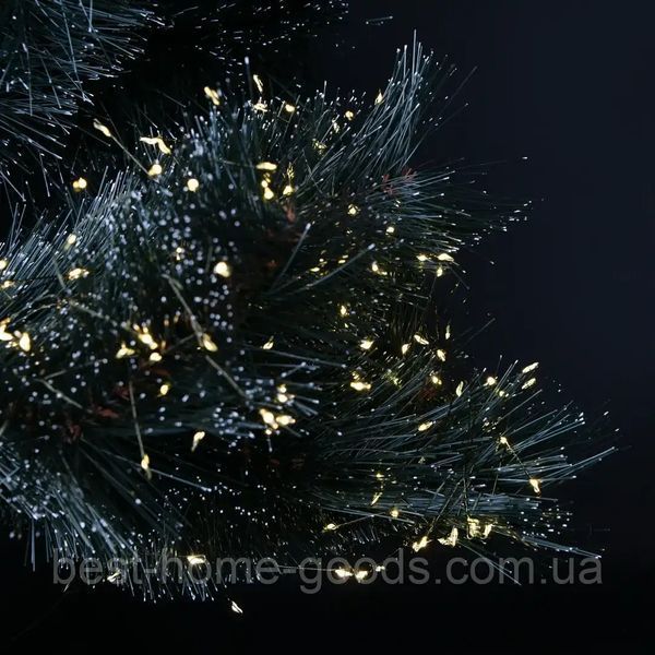 Гірлянда-нитка Хвойна лапа 100 м 3000 LED | тепле жовте світло | зелений дріт, 220 В, пульт 3094 фото