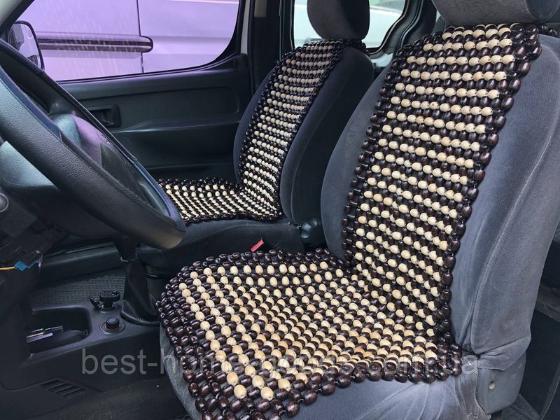 Дерев&rsquo;яна автосалонна масажна накидка на сидіння | Роликовий масажер з дерев&rsquo;яних бусинок для авто та офісного крісла 5600 фото