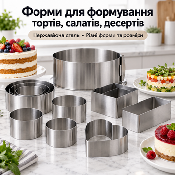Форми для формування тортів, салатів, десертів