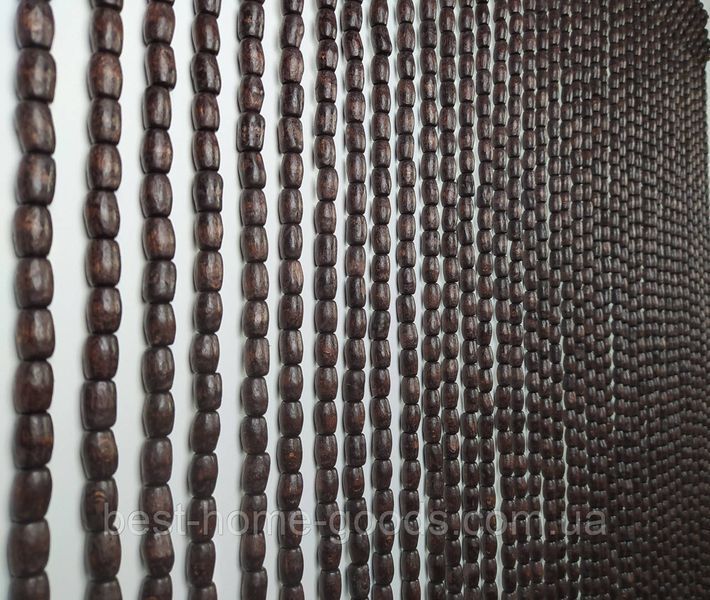 Штори з дерев&rsquo;яних намистин 40 підвісок 1&times;2 м | коричневі | декоративна штора на дверний отвір 984 фото