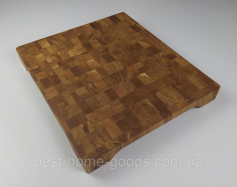 Кухонна обробна дошка дубова прямокутна з ручками 35&times;30&times;4 см &ndash; міцна торцева дошка для кухні, ресторану та піцерії 989 фото